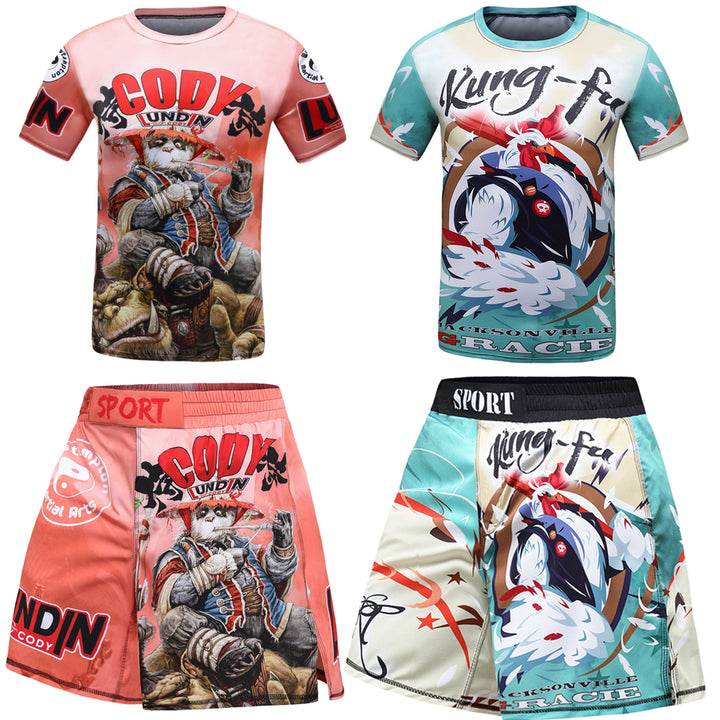 Premium MMA Boxing Training Set – UFC Fighting Suit for Men, Women & Children, Breathable Quick Dry Sports Wear, Short 