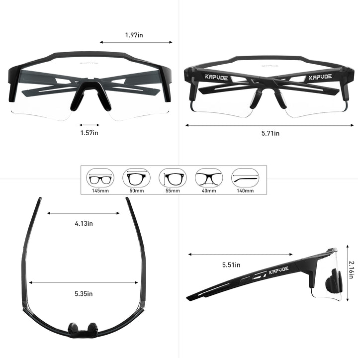 Premium Photochromic Cycling Sunglasses – UV400 Protection, Adjustable Lenses, Bike & Sports Eyewear for Men & Women
