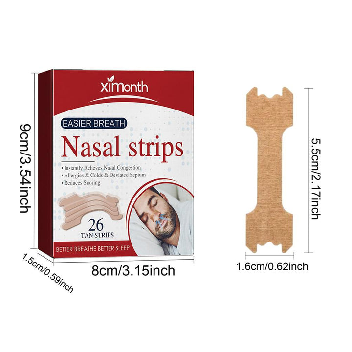 Premium 26Pcs Anti Snoring Nasal Strips for Easy Breathing, Relieves Nasal Congestion, Allergy & Cold Relief, Improves Sleep 