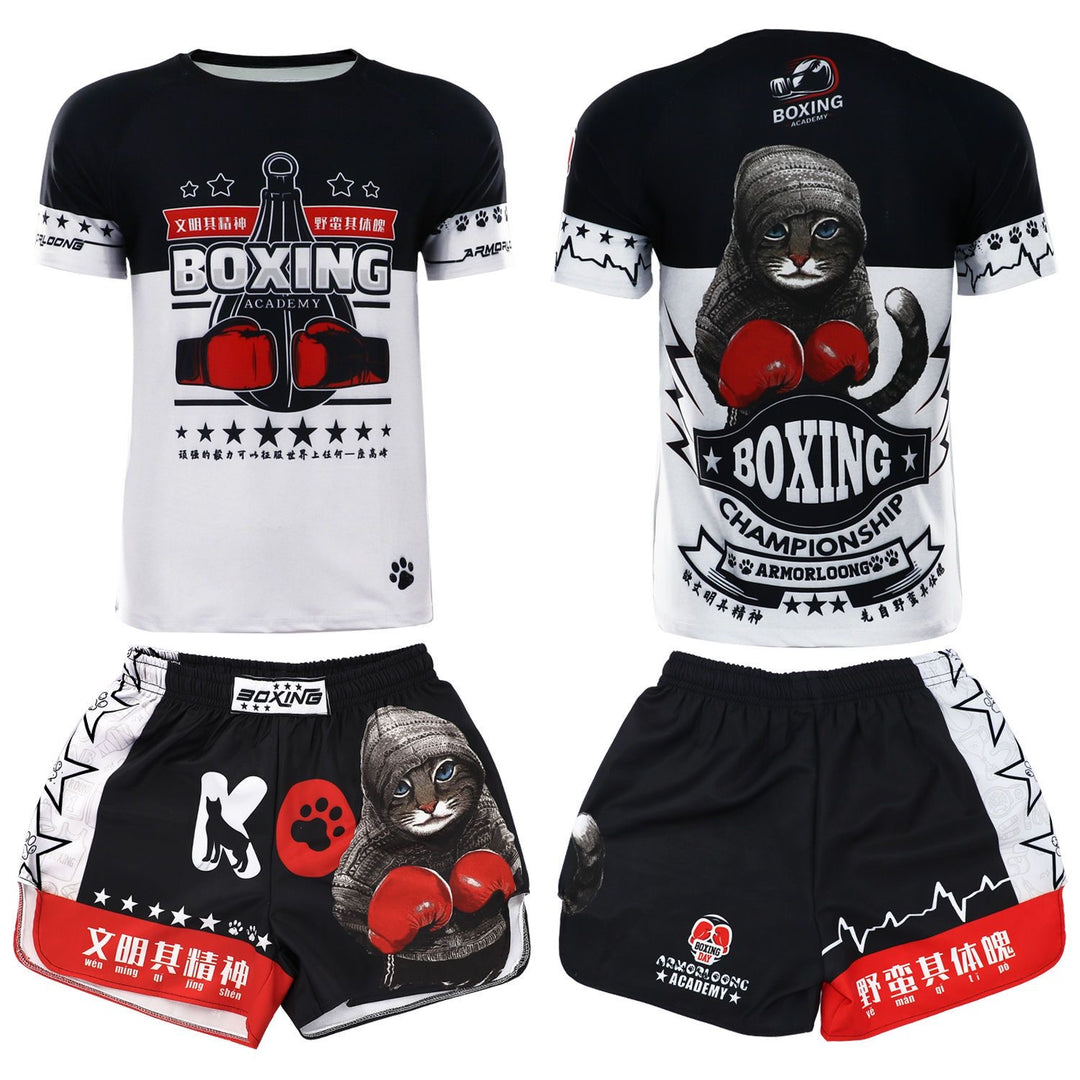 Premium MMA Boxing Training Set – UFC Fighting Suit for Men, Women & Children, Breathable Quick Dry Short Sleeve Sports Wear