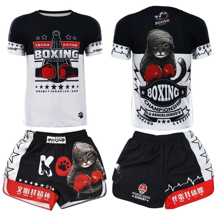 Premium MMA Boxing Training Set – UFC Fighting Suit for Men, Women & Children, Breathable Quick Dry Short Sleeve Sports Wear