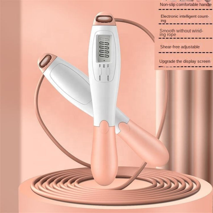 Premium Cordless Electronic Jumping Rope with LCD Screen – Smart Skipping Rope with Calorie & Jump Counter, Digital Timer for