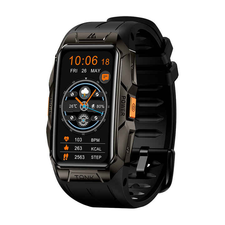 Premium wasserdichte Smartwatch für Männer und Frauen – 1.47" AMOLED-Display, 70 Sportmodi, Herzfrequenz- und Blutdruckmonitor, Schlaftracker, militärisch zertifiziert, 10ATM, IP69K, Bluetooth 5.1, Fitness-Tracker für Android und iOS