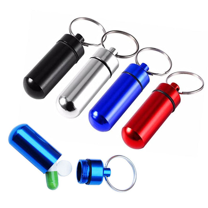 Premium Portable Waterproof Aluminum Pill Box – Compact Medicine Organizer for Tablets, Vitamins, Fish Oils, and Pills 