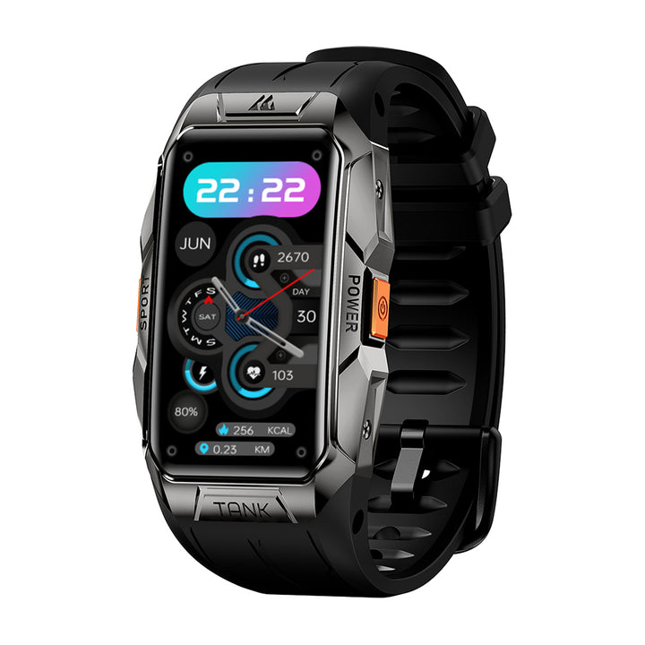 Premium wasserdichte Smartwatch für Männer und Frauen – 1.47" AMOLED-Display, 70 Sportmodi, Herzfrequenz- und Blutdruckmonitor, Schlaftracker, militärisch zertifiziert, 10ATM, IP69K, Bluetooth 5.1, Fitness-Tracker für Android und iOS