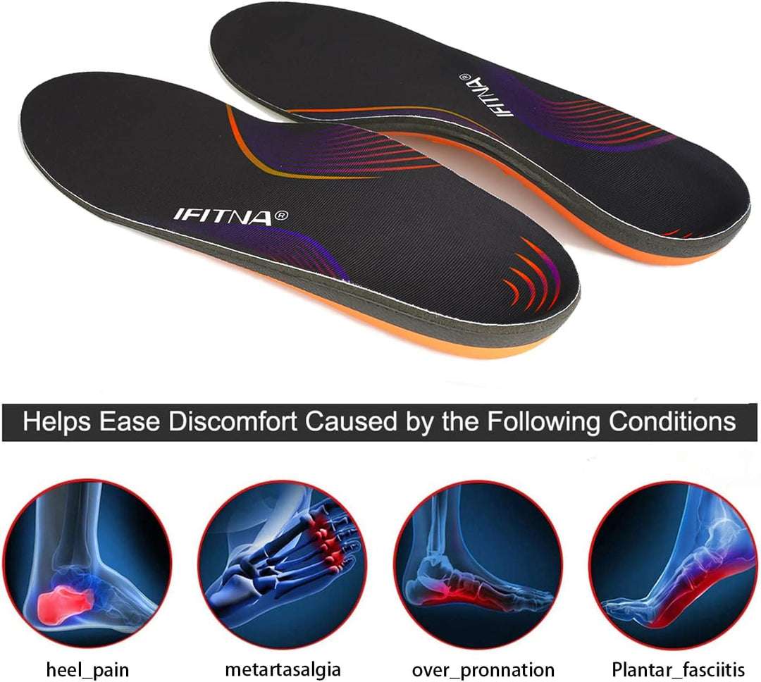 Premium Arch Support Orthotic Insoles – Pain Relief Inserts for Plantar Fasciitis, Flat Feet, and Heel Support, Ideal for