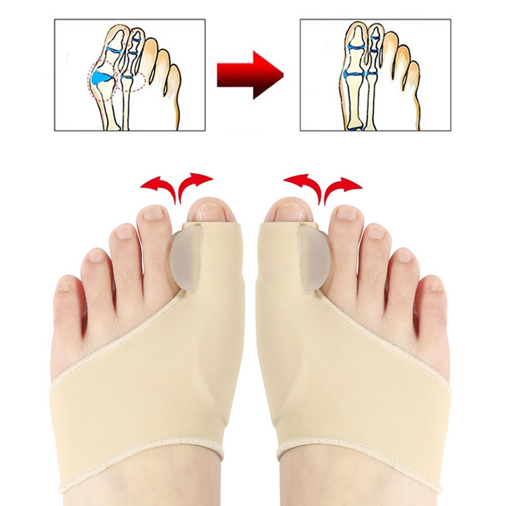 Premium Bunion Corrector Toe Separator - 2Pcs Hallux Valgus Orthotics, Soft Gel Comfort, Adjustable Fabric, Pain Relief for 