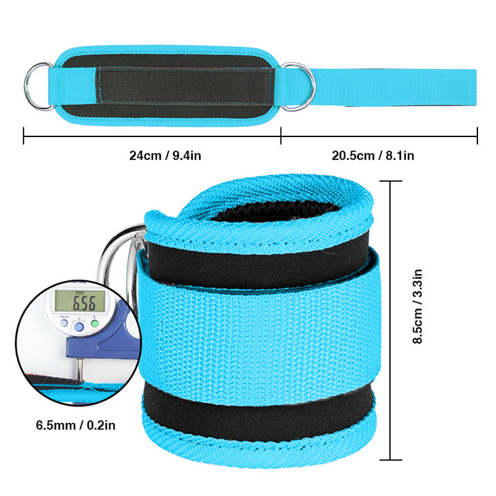 Premium Cable Ankle Straps – Double D-Ring Ankle Cuffs for Gym Workouts, Glutes & Legs Strength Training, Abductor Support,