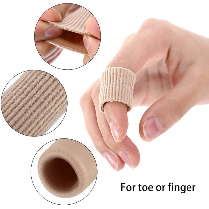 Premium Toe Cushion Protector - Fabric Toe Tubes for Corns, Blisters, Calluses, Hammer Toes | Cuttable, Reusable, Silicone 