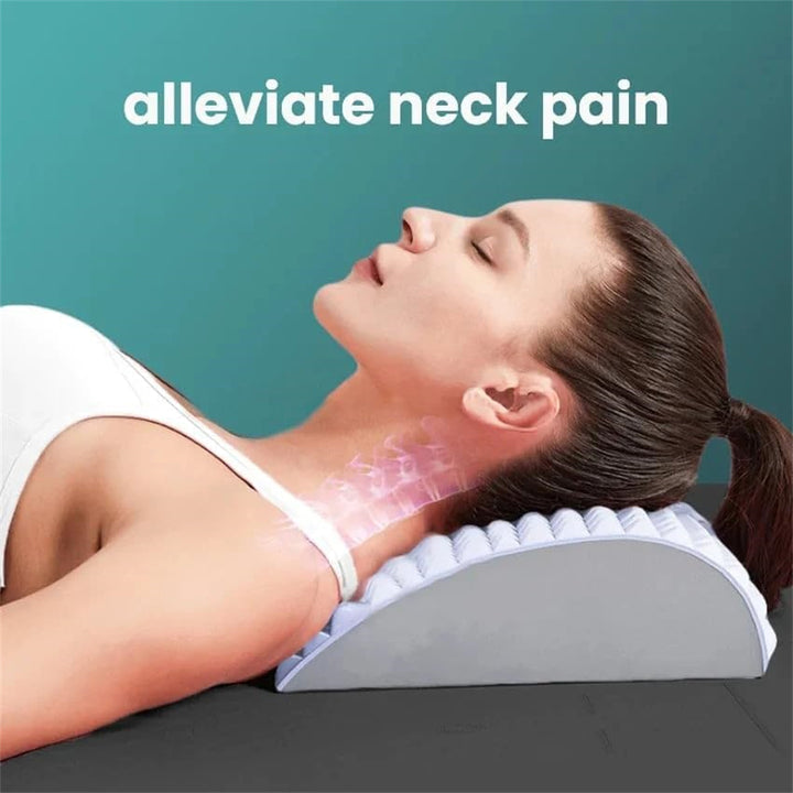 Premium Back and Neck Stretcher Pillow with Lumbar Support, Ergonomic Spinal Corrector for Posture Correction, Body Pain 