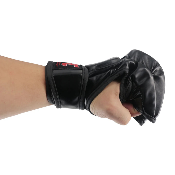 Premium MMA Half-Finger Boxing Gloves – Black Tiger Muay Thai Pads for Men – Sanda, MMA, Boxing & Kickboxing Gloves – 