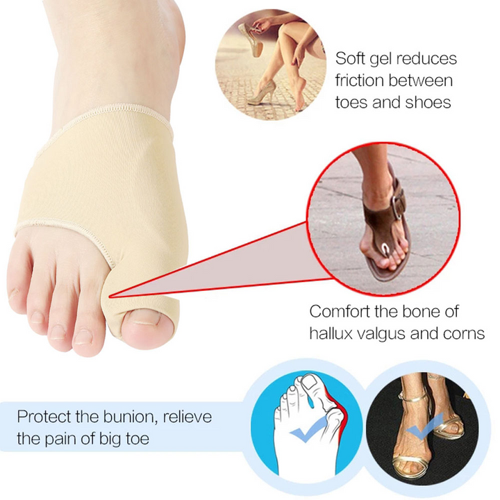 Premium Bunion Corrector Toe Separator - 2Pcs Hallux Valgus Orthotics, Soft Gel Comfort, Adjustable Fabric, Pain Relief for 