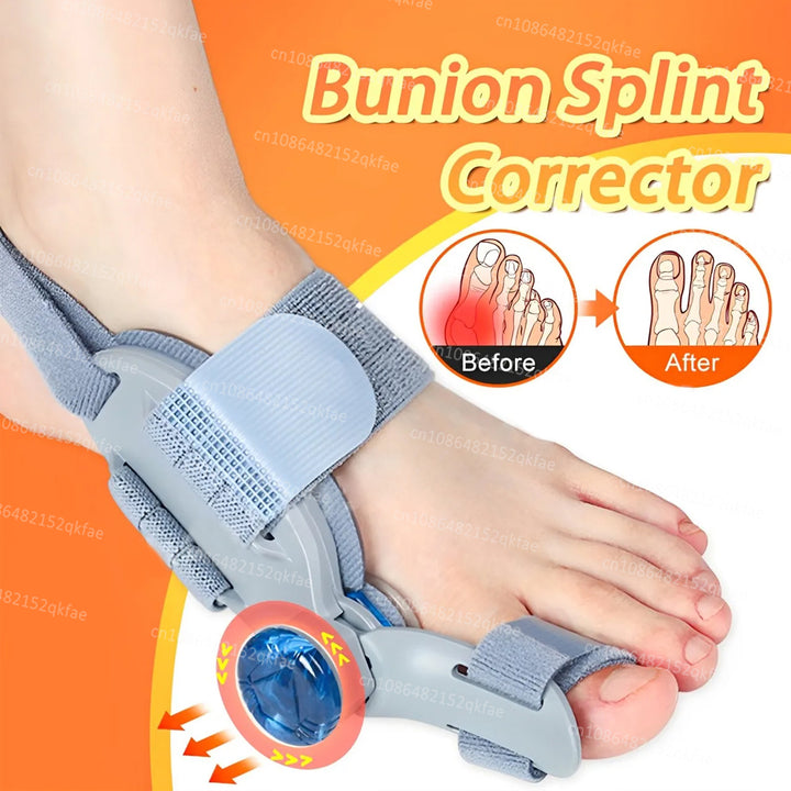Premium verstellbarer Hallux Valgus Korrektor – Großzehenbegradiger mit orthopädischer Ballenstütze, Silikonpolster und Zehenseparator zur Schmerzlinderung und Zeigenausrichtung, flexible Größe für Männer und Frauen