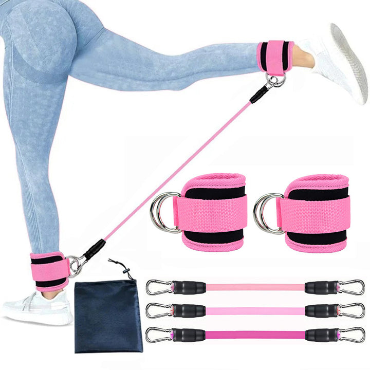 Premium Cable Ankle Straps – Double D-Ring Ankle Cuffs for Gym Workouts, Glutes & Legs Strength Training, Abductor Support,