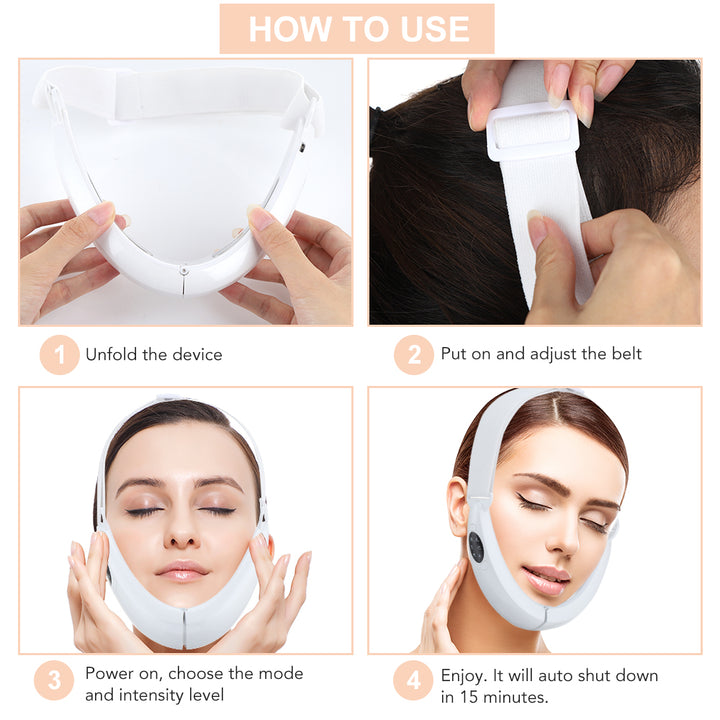 Luxus V-Gesichts-Massager – 5 Modi Rot- & Blaulicht Gesichtsbeauty-Gerät, Anti-Aging, Hautstraffung, Lifting V-Linie Instrument, Wiederaufladbar, Leichtes Design für Heim-Spa-Behandlungen