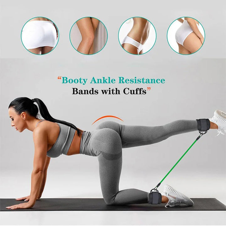 Premium Cable Ankle Straps – Double D-Ring Ankle Cuffs for Gym Workouts, Glutes & Legs Strength Training, Abductor Support,