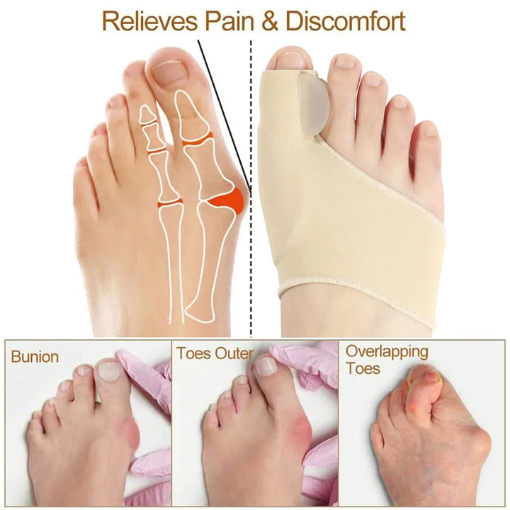Premium Bunion Corrector & Toe Separator for Big Toe Relaxation and Pain Relief, Soft Gel Protector for Hallux Valgus, 