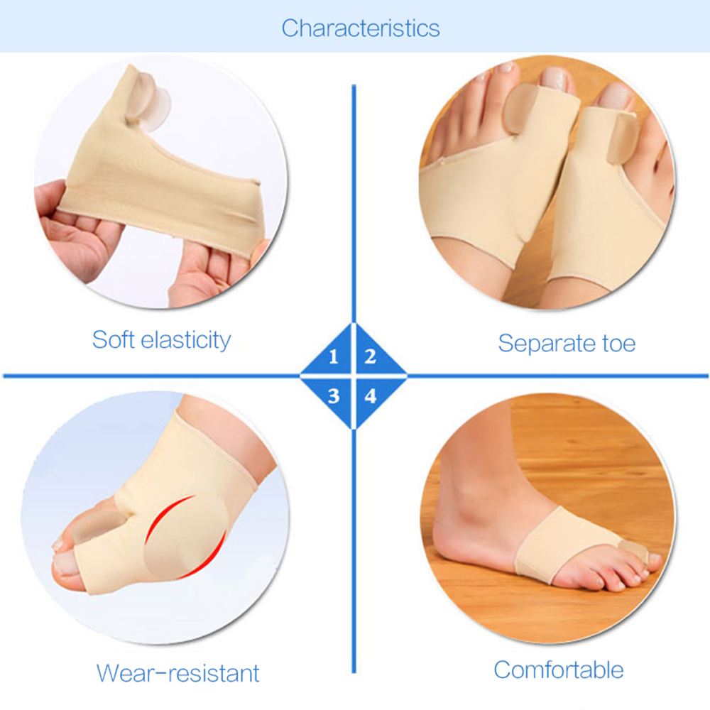 Premium Bunion Corrector Toe Separator - 2Pcs Hallux Valgus Orthotics, Soft Gel Comfort, Adjustable Fabric, Pain Relief for 