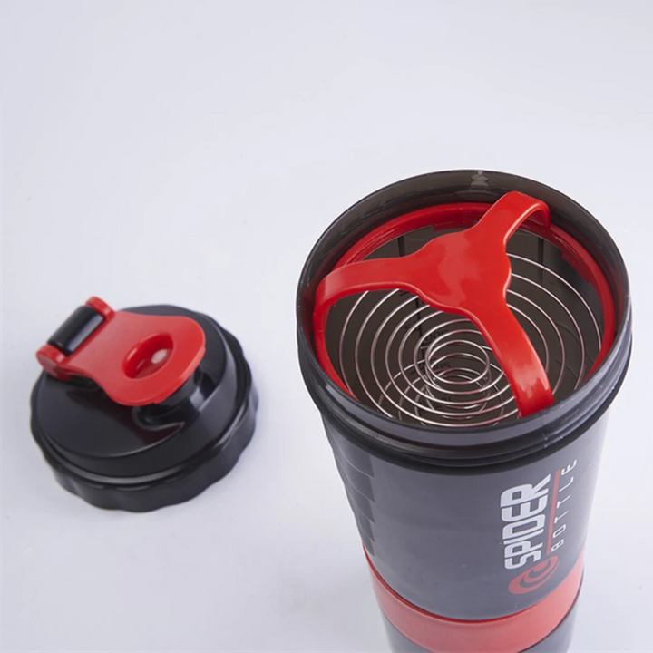 Premium 500ML Tragbare Proteinpulver-Shakerflasche – Hochkapazitäts-Sportmixer mit Pulverbehälter – Plastik-Wasserbecher für Fitnessstudio & Fitness – Modernes, auslaufsicheres Design