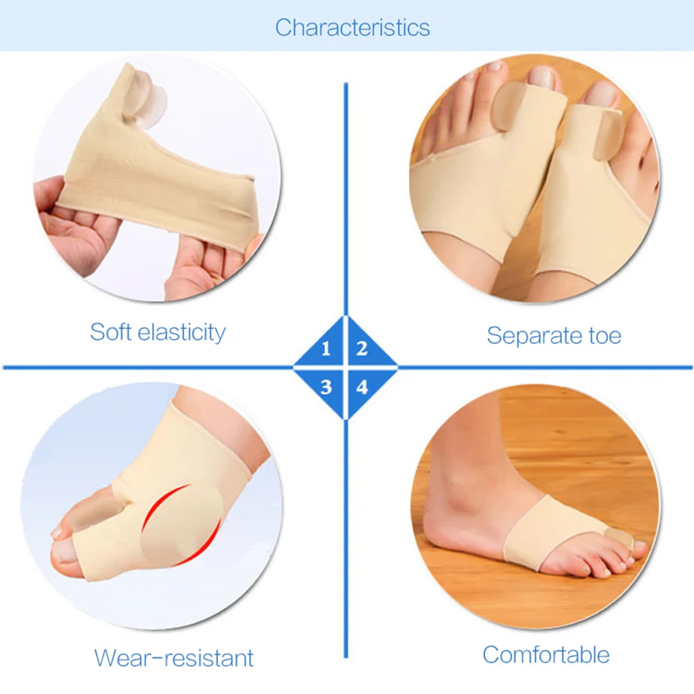 Premium Bunion Corrector & Toe Separator for Big Toe Relaxation and Pain Relief, Soft Gel Protector for Hallux Valgus, 