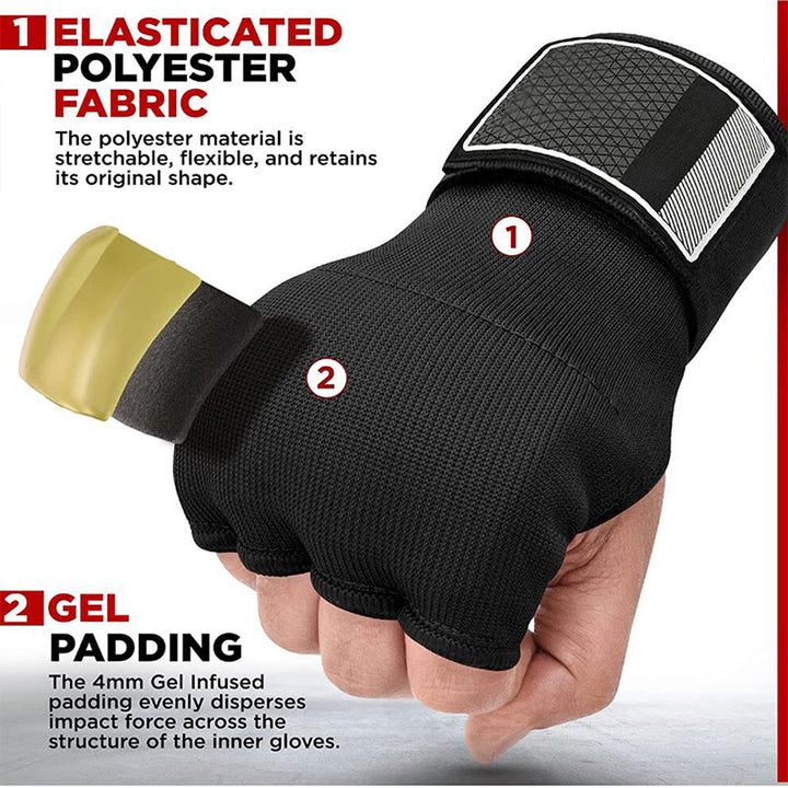 Premium MMA Half-Finger Boxing Gloves – Padded Foam Inner Gloves for Boxing, MMA, Muay Thai, Kickboxing, Taekwondo & Karate