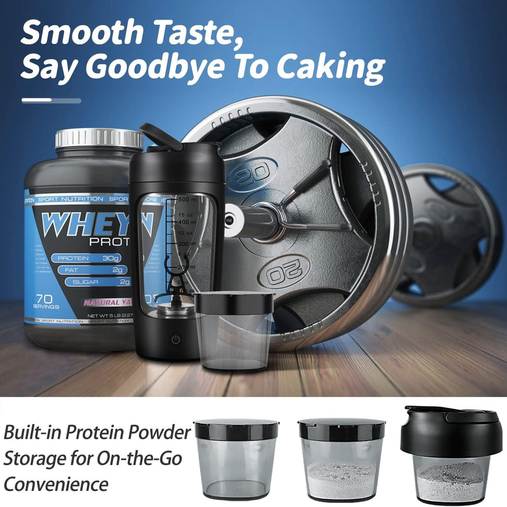 Premium 650ML Electric Protein Shaker Bottle – Automatic Mixing Cup with 7500RPM Motor – USB Rechargeable Blender for Smooth 