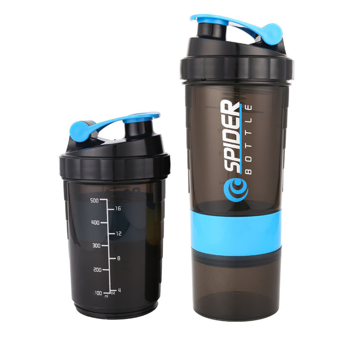 Premium 500ML Tragbare Proteinpulver-Shakerflasche – Hochkapazitäts-Sportmixer mit Pulverbehälter – Plastik-Wasserbecher für Fitnessstudio & Fitness – Modernes, auslaufsicheres Design