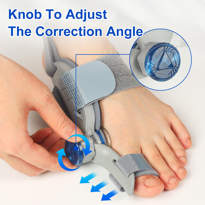 Premium Adjustable Bunion Corrector - Hallux Valgus Toe Straightener with Orthopedic Splint, Rotatable Toe Separator for Pain