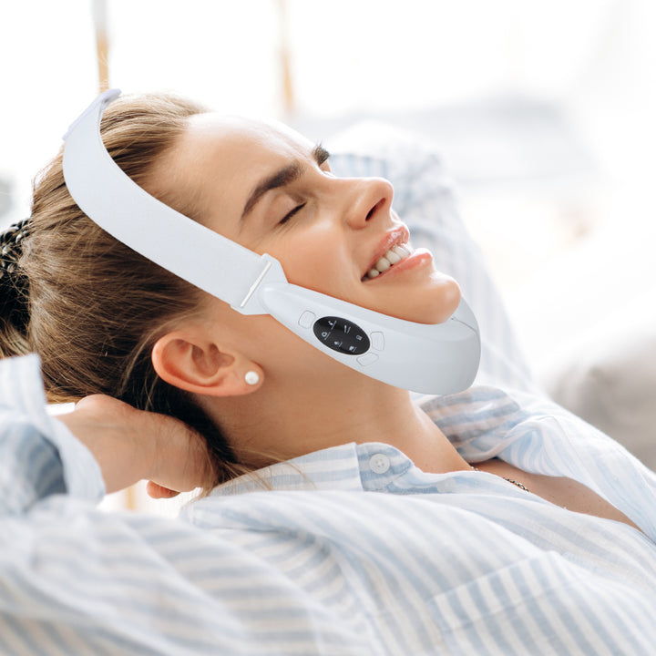 Luxus V-Gesichts-Massager – 5 Modi Rot- & Blaulicht Gesichtsbeauty-Gerät, Anti-Aging, Hautstraffung, Lifting V-Linie Instrument, Wiederaufladbar, Leichtes Design für Heim-Spa-Behandlungen