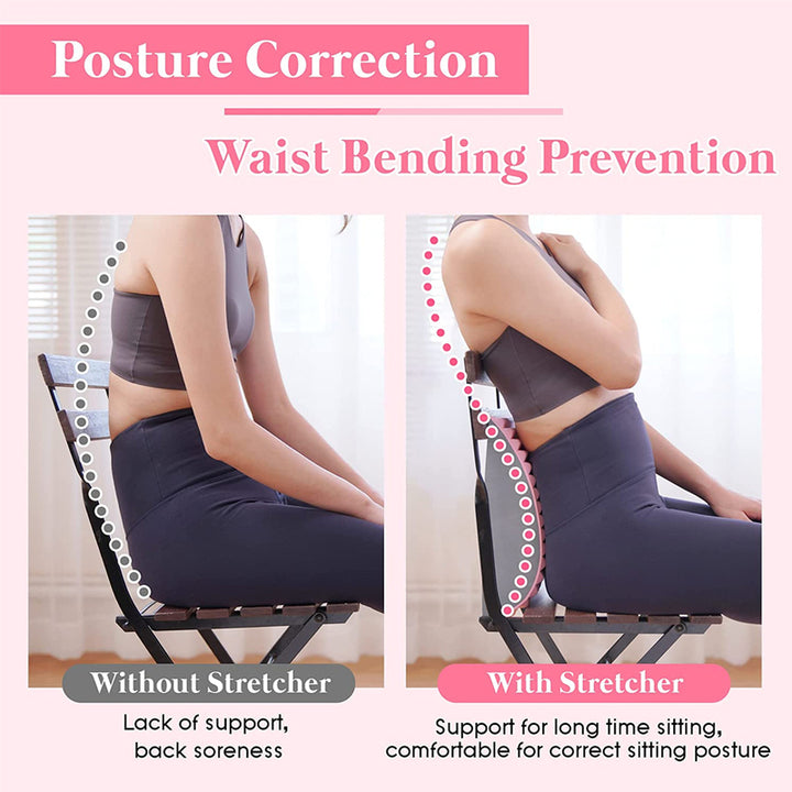 Premium Back and Neck Stretcher Pillow with Lumbar Support, Ergonomic Spinal Corrector for Posture Correction, Body Pain 
