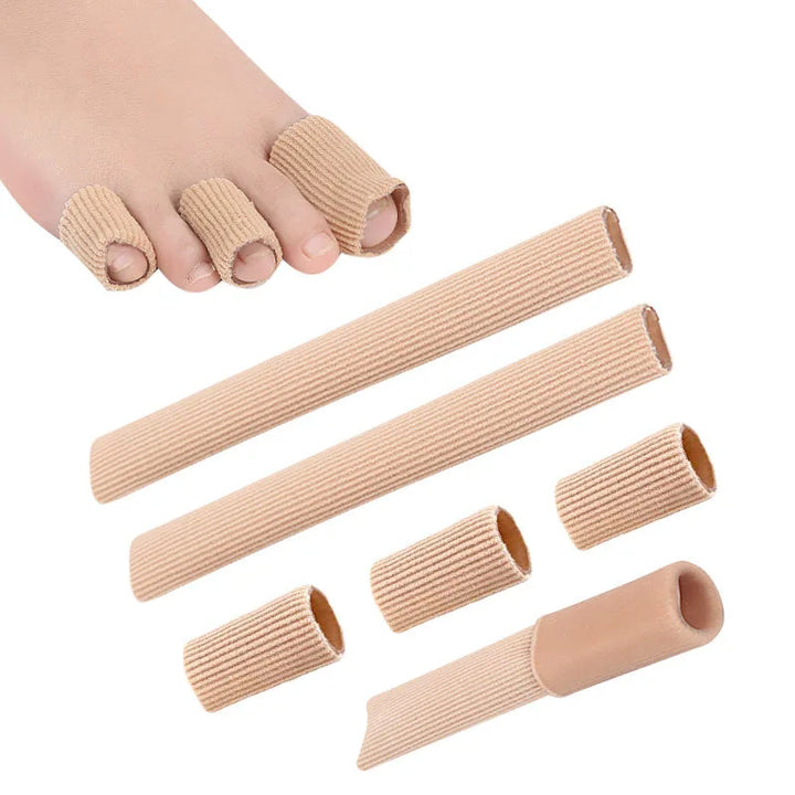 Premium Toe Cushion Protector - Fabric Toe Tubes for Corns, Blisters, Calluses, Hammer Toes | Cuttable, Reusable, Silicone 