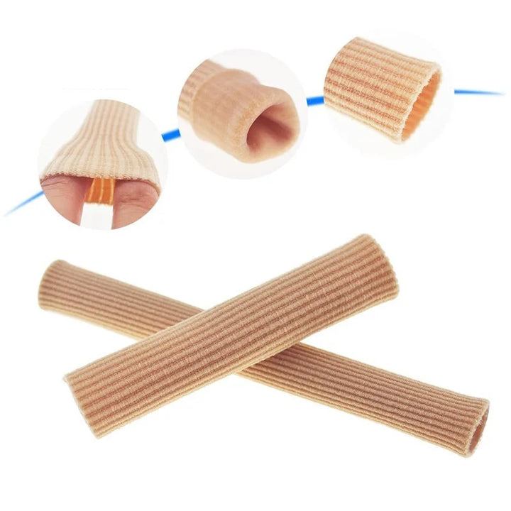 Premium Toe Cushion Protector - Fabric Toe Tubes for Corns, Blisters, Calluses, Hammer Toes | Cuttable, Reusable, Silicone 