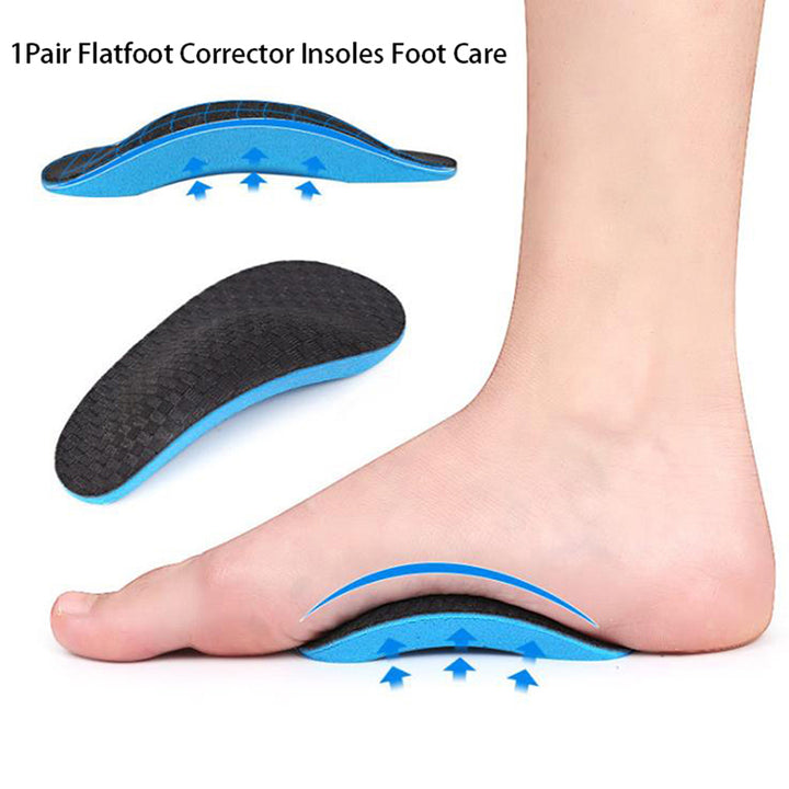 Premium Orthopedic Arch Support Insoles for Flatfoot Correction – Unisex Cotton Insoles, 10cm Long, Sports Shoe Compatible, 