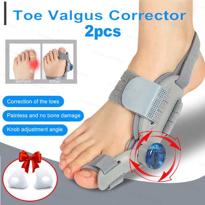 Premium Adjustable Bunion Corrector - Hallux Valgus Toe Straightener with Orthopedic Splint, Rotatable Toe Separator for Pain