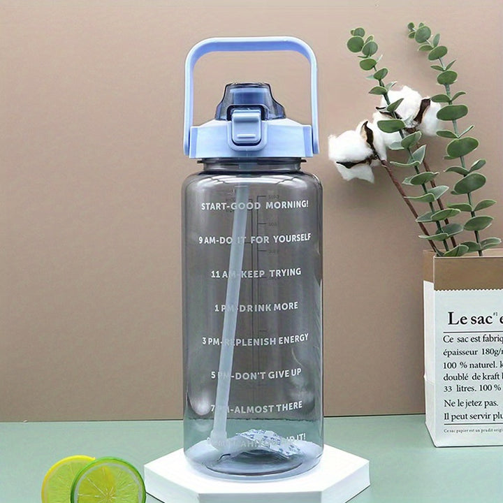 Premium 2L Water Bottle with Straw – Large Capacity Portable Sports Travel Bottle, High-Value Fitness Cup, Big Fat Design for