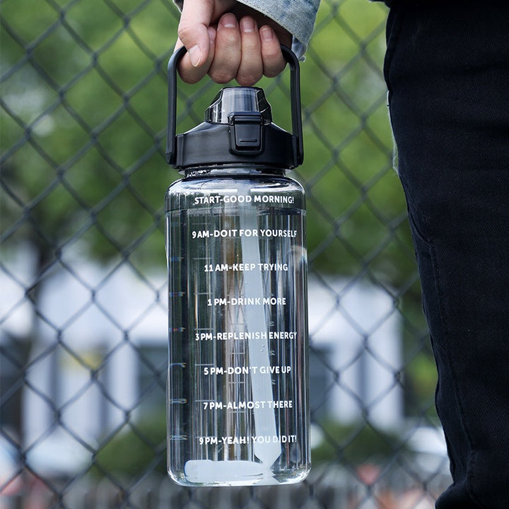 Premium 2L Water Bottle with Straw – Large Capacity Portable Sports Travel Bottle, High-Value Fitness Cup, Big Fat Design for