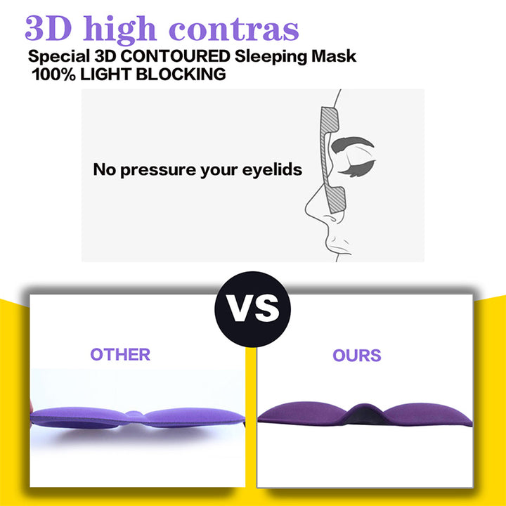 Premium 3D Sleep Mask – Soft Memory Foam Eye Mask for Sleep, Travel, and Migraine Relief – Blockout Light, Comfortable and 
