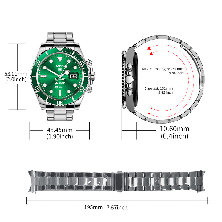 Premium Men's Sport Watch, Luxury Stainless Steel Analog Quartz, Fashionable Casual & Business Design, Large Dial, Calendar 