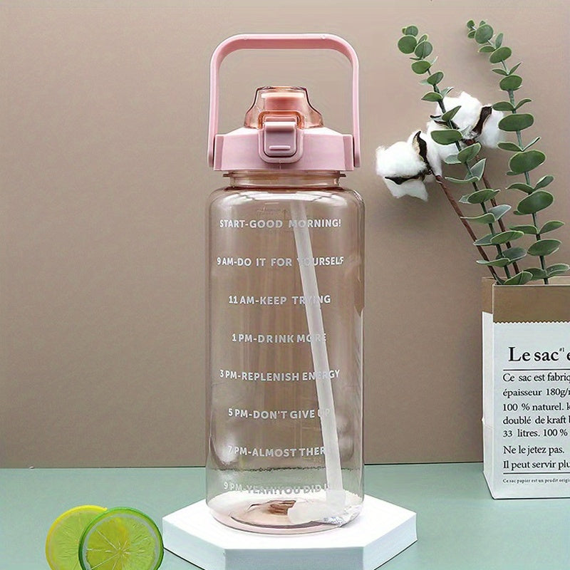 Premium 2L Water Bottle with Straw – Large Capacity Portable Sports Travel Bottle, High-Value Fitness Cup, Big Fat Design for