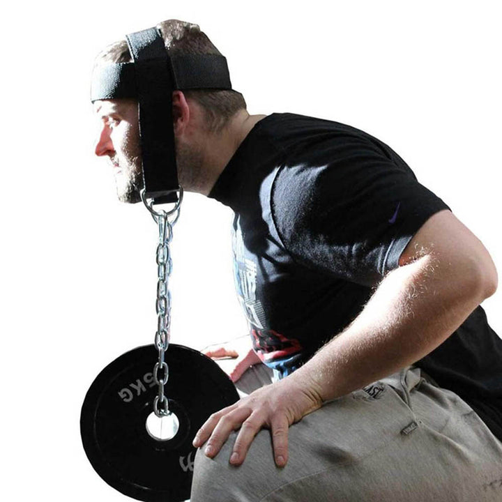 Premium Neck Training Harness for Strength & Muscle Power - Adjustable Head & Neck Weight Lifting Strap - Gym Fitness 
