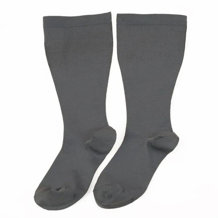 Premium Plus Size Compression Socks for Women & Men – 20-30mmHg Graduated Support – Open Toe, Toeless, Wide Calf – Medical 