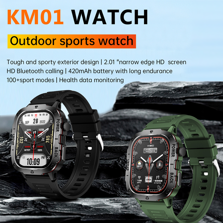 Premium GPS-Fitness-Tracker-Smartwatch mit 1,99 Zoll HD-Bildschirm, Herzfrequenz-, Blutdruck-, EKG- und Blutsauerstoffüberwachung – Bluetooth-Anruf, NFC, über 100 Trainingsmodi, wasserdicht