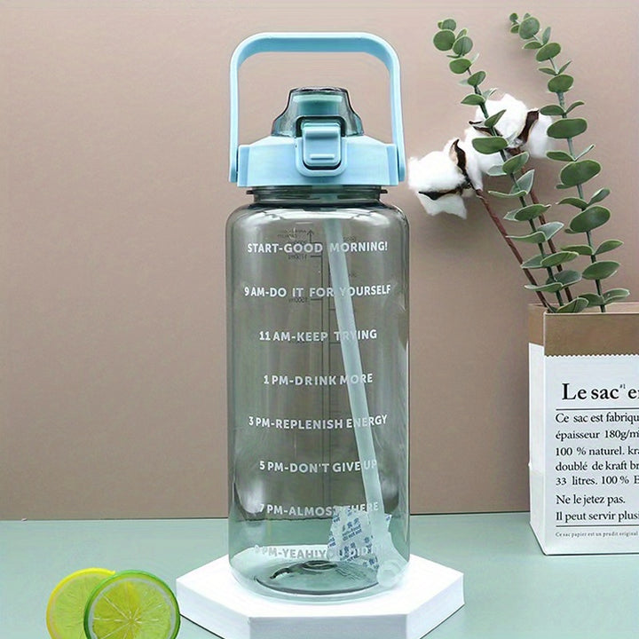 Premium 2L Water Bottle with Straw – Large Capacity Portable Sports Travel Bottle, High-Value Fitness Cup, Big Fat Design for