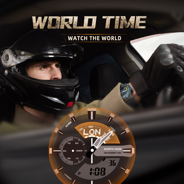 Premium Military Smartwatch for Men – Waterproof 50m, Speed Stopwatch, World Time, Coun Case, Backlit, Replaceable Stratdown 