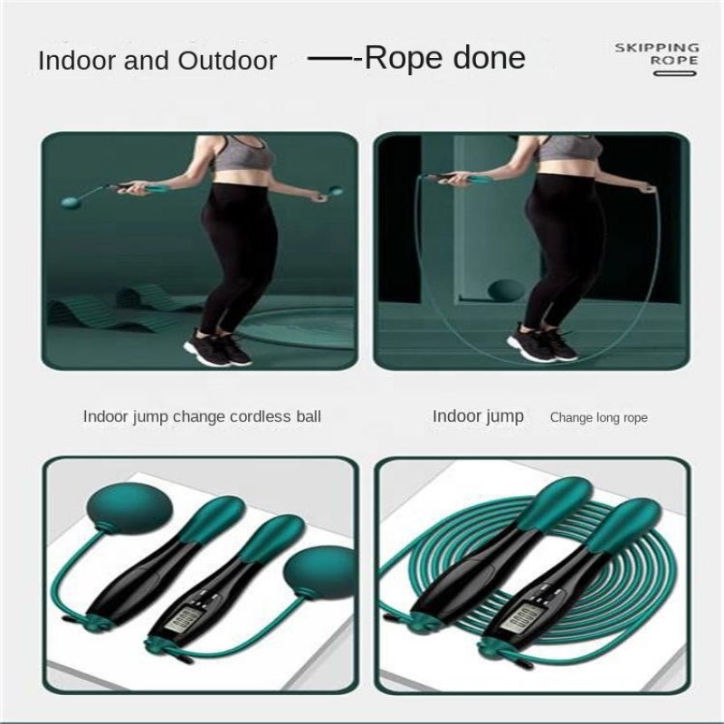 Premium Cordless Electronic Jumping Rope with LCD Screen – Smart Skipping Rope with Calorie & Jump Counter, Digital Timer for